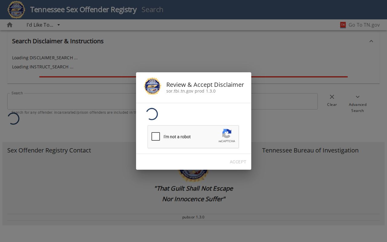 Tennessee sex offender registry search with filters and photo access
