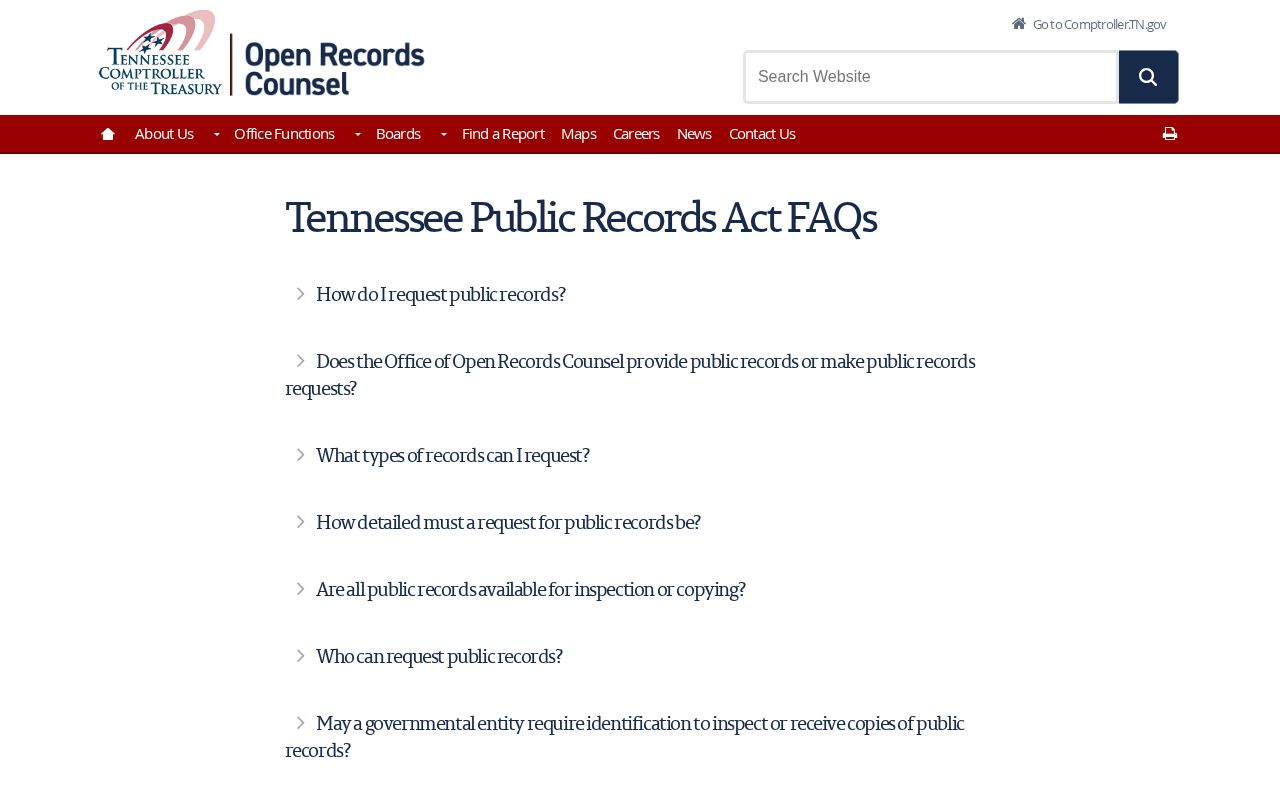 Tennessee public records guidance used for Coffee County booking photo requests